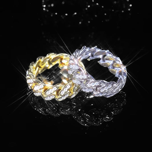 Bague Cuban 2 Row En Moissanite