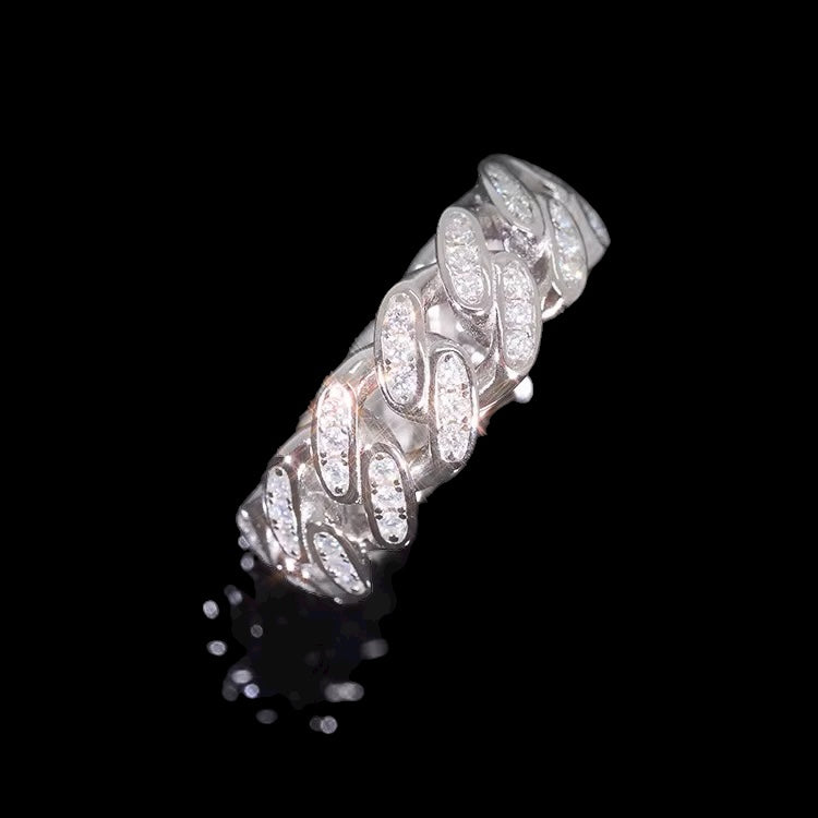 Bague Cuban 2 Row En Moissanite