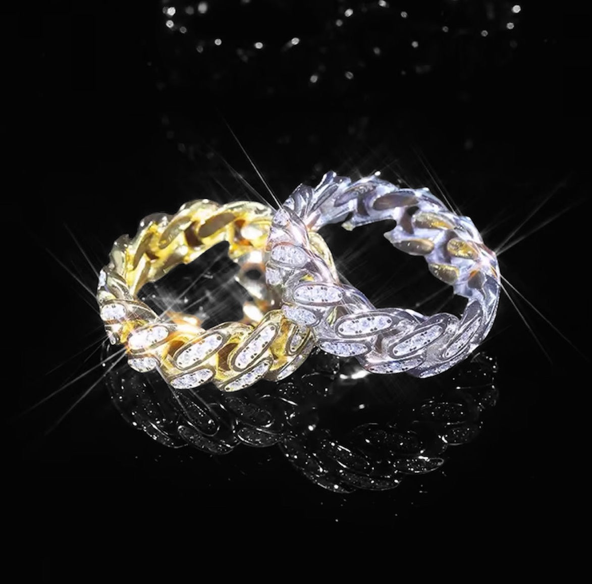 Bague Cuban 2 Row En Moissanite