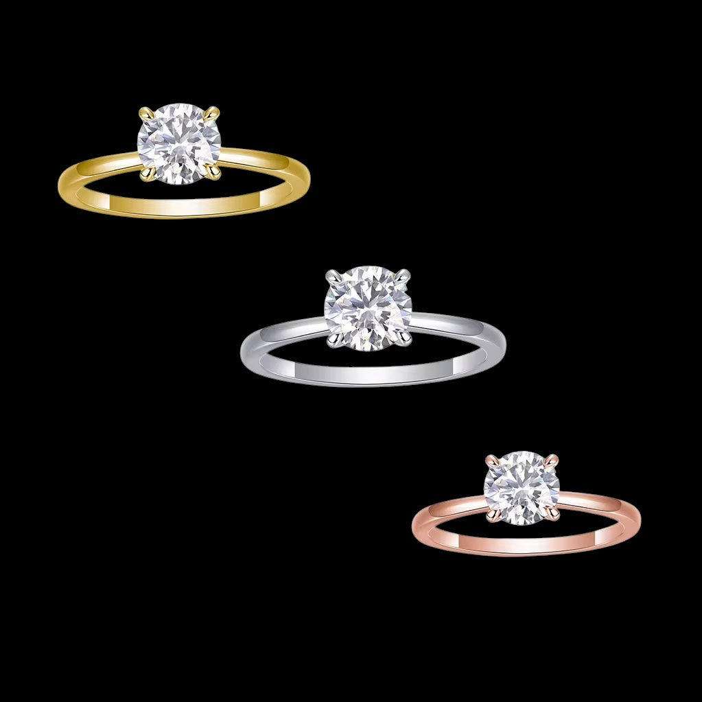 Bague Round Cut Solitaire En Moissanite
