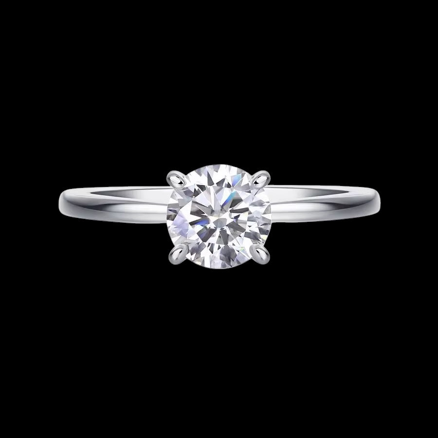 Bague Round Cut Solitaire En Moissanite