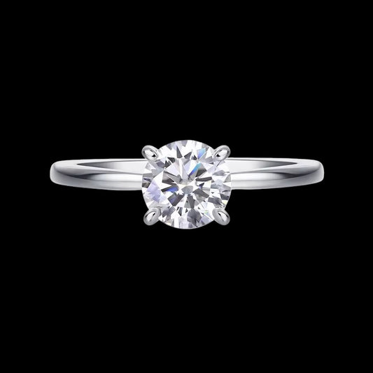 Bague Round Cut Solitaire En Moissanite