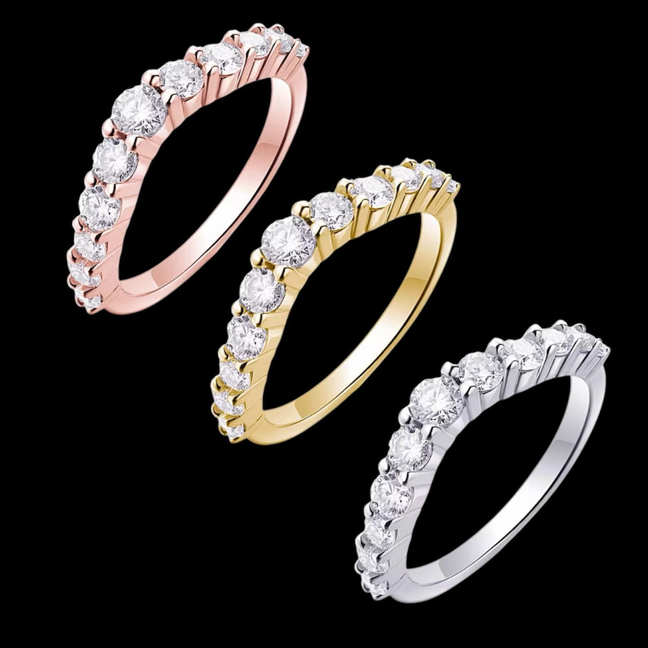 Bague Couronnée En Moissanite