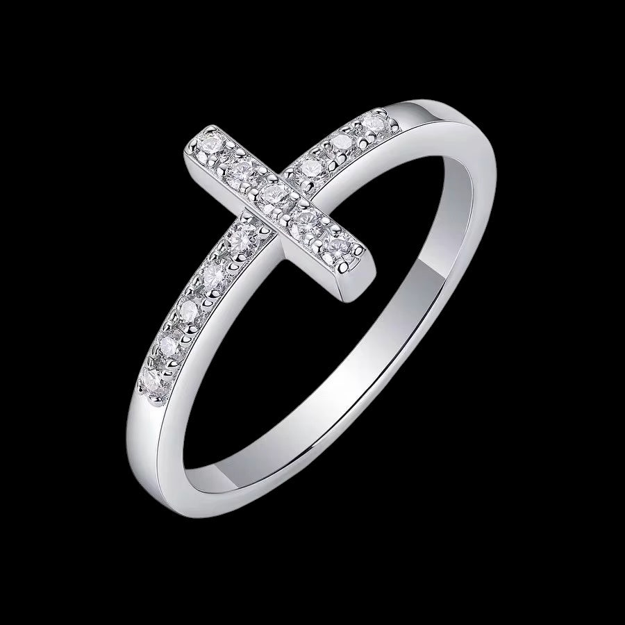 Jonc Crucifié En Moissanite