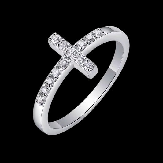 Jonc Crucifié En Moissanite