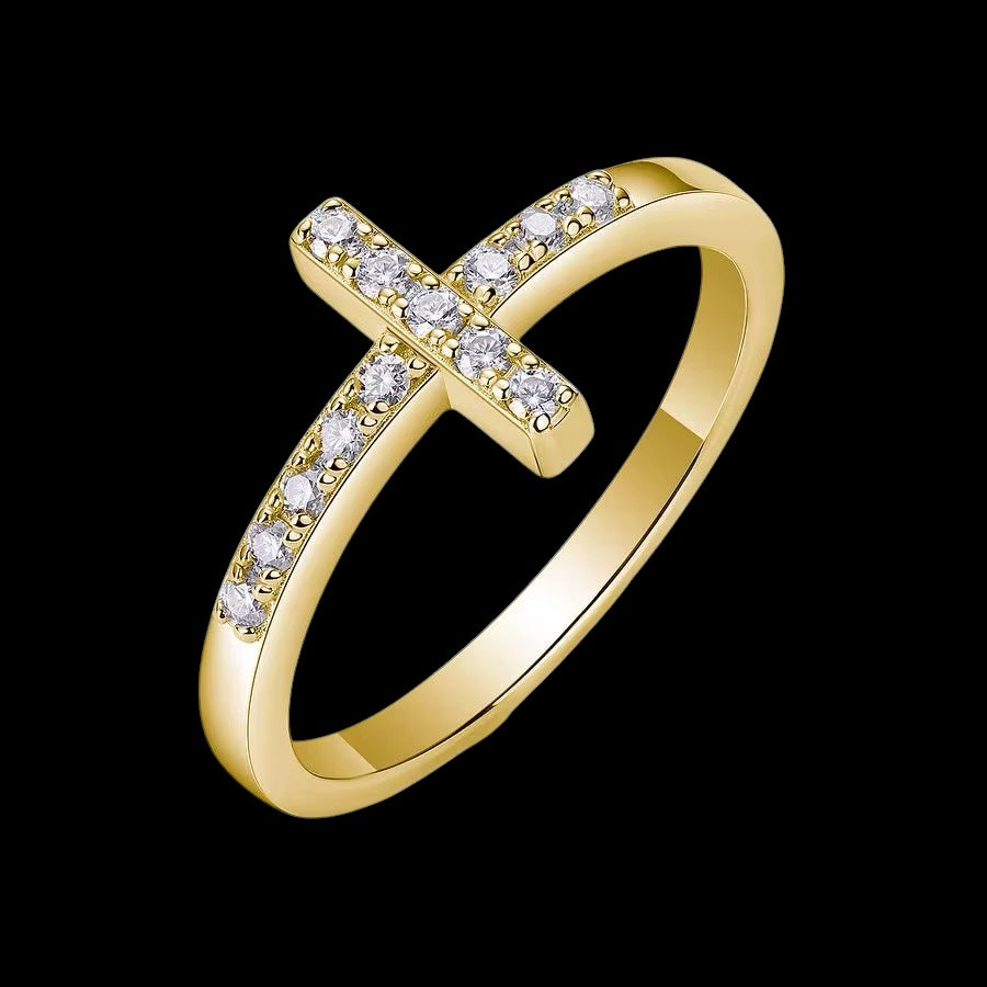 Jonc Crucifié En Moissanite