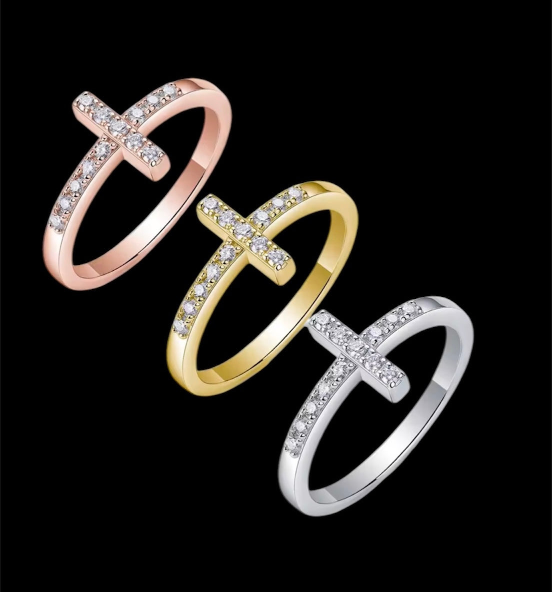 Jonc Crucifié En Moissanite