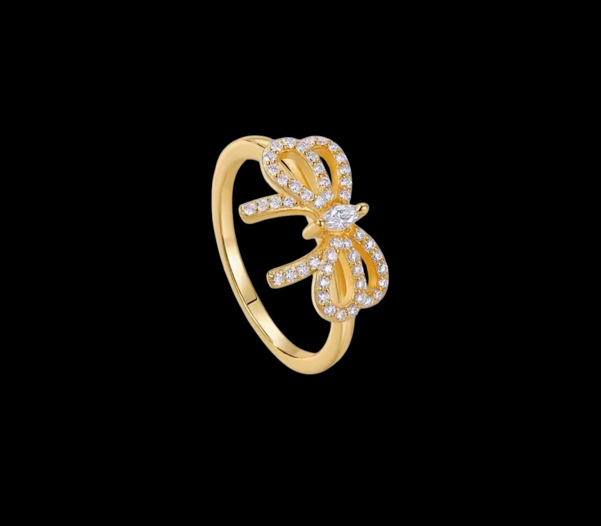 Bague Bowknot En Moissanite