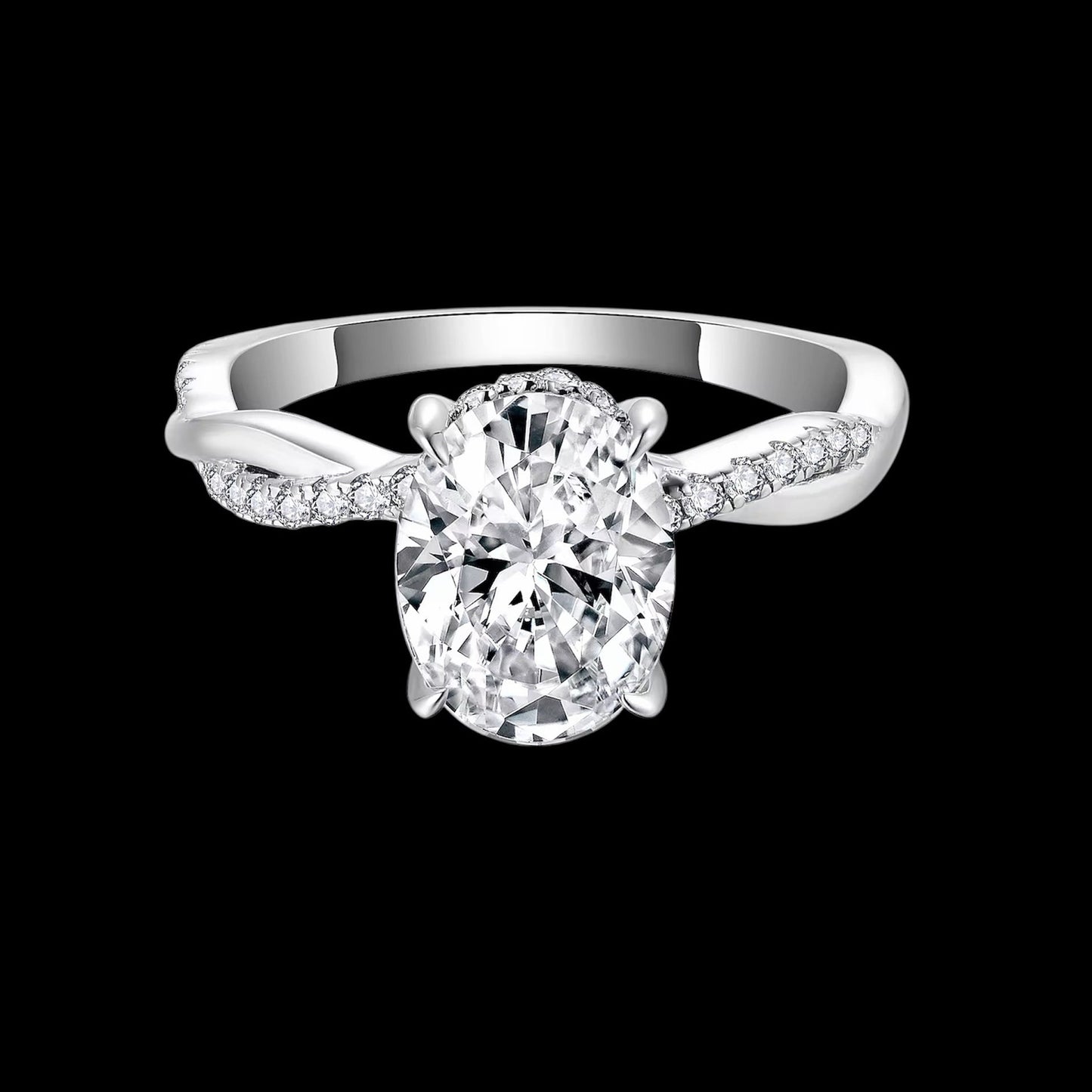 Bague Tressée Coupe Ovale En Moissanite