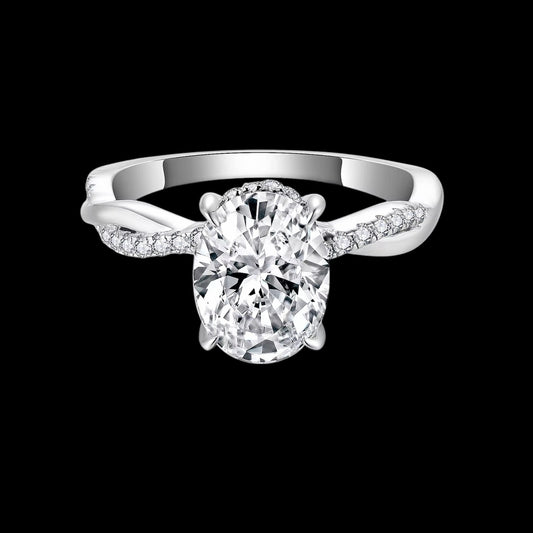 Bague Tressée Coupe Ovale En Moissanite