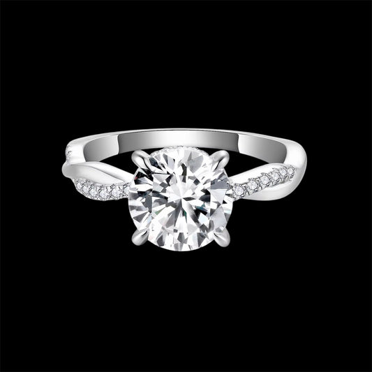 Bague Tressée Coupe Ronde En Moissanite