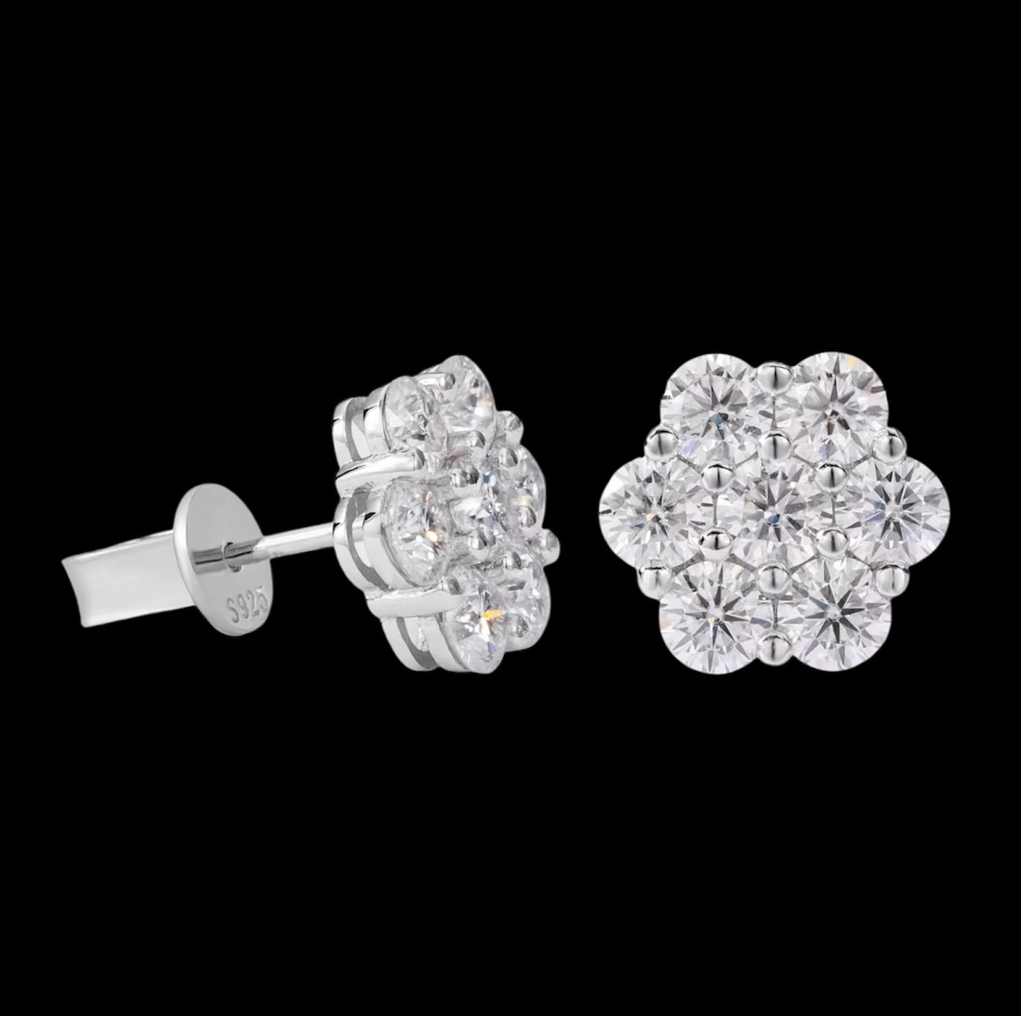 Boucles d’Oreilles Honeycomb En Moissanite - Solitaire