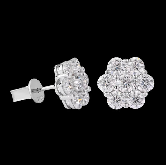 Boucles d’Oreilles Honeycomb En Moissanite - Solitaire
