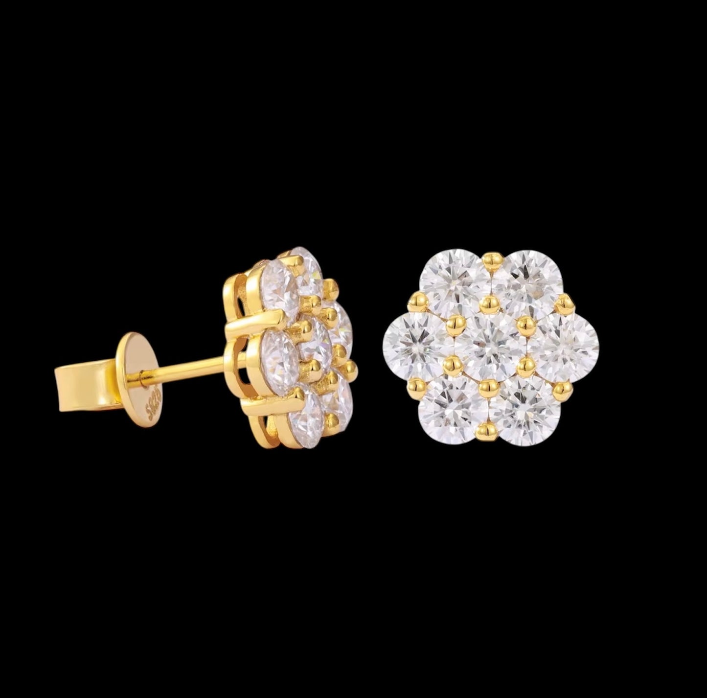 Boucles d’Oreilles Honeycomb En Moissanite - Solitaire