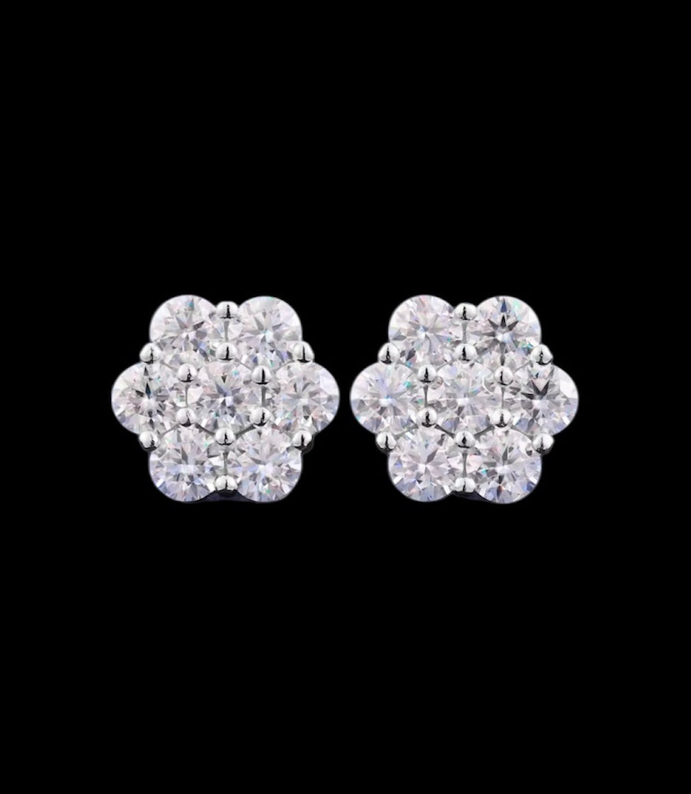 Boucles d’Oreilles Honeycomb En Moissanite - Solitaire