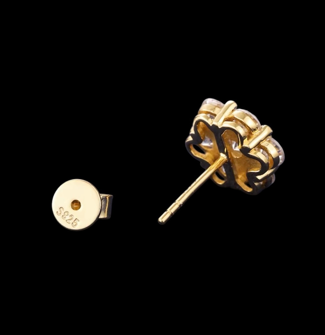 Boucles d’Oreilles Honeycomb En Moissanite - Solitaire