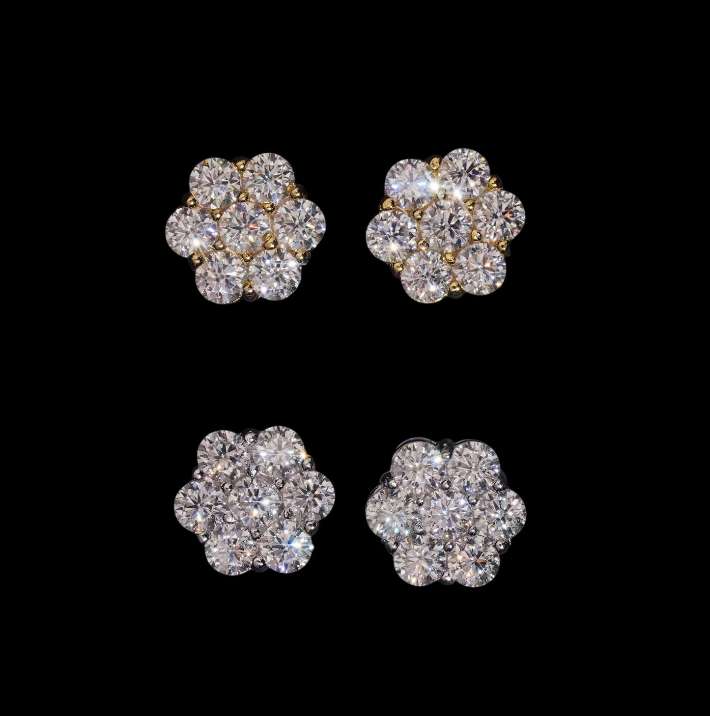 Boucles d’Oreilles Honeycomb En Moissanite - Solitaire