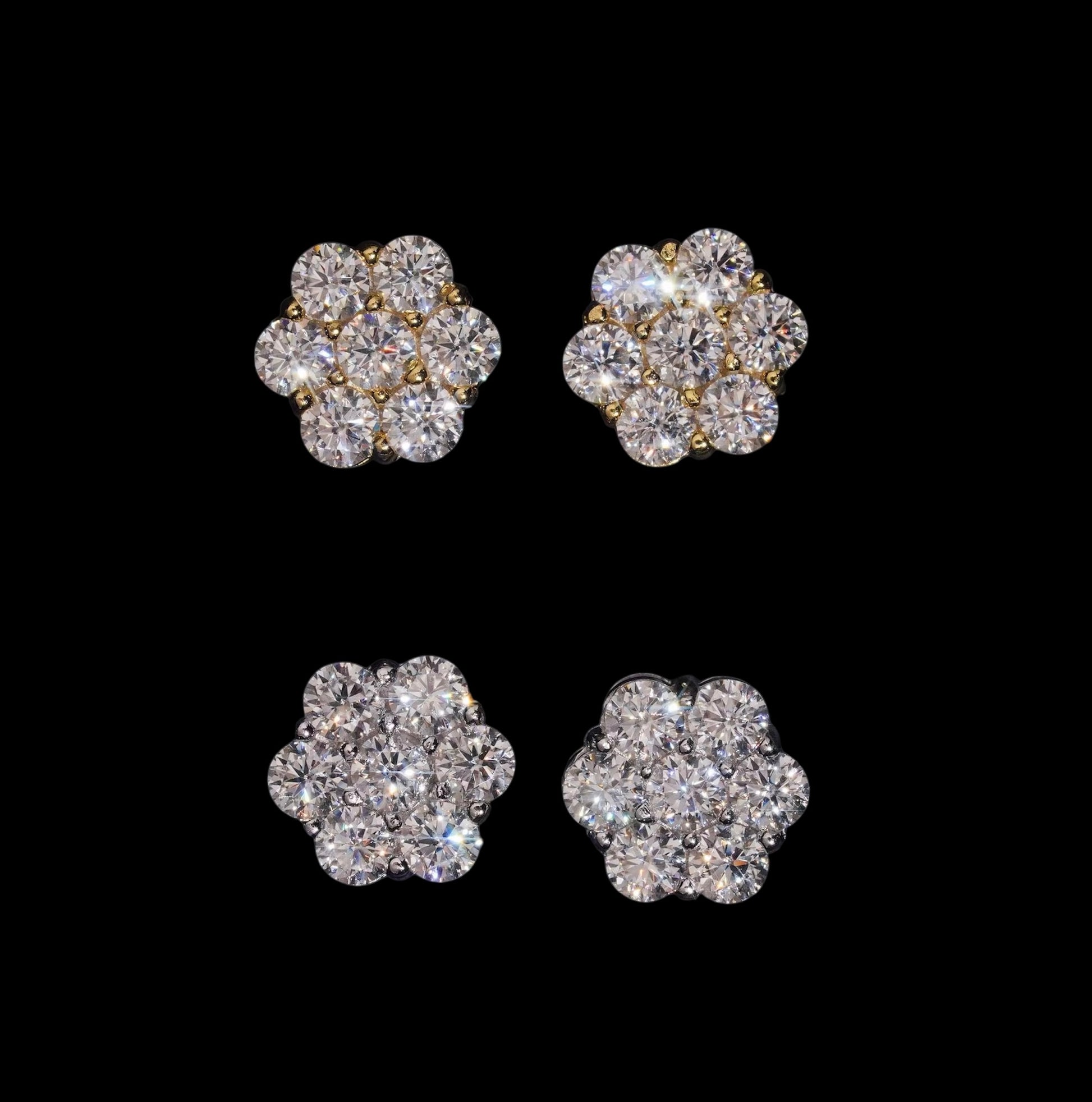Boucles d’Oreilles Honeycomb En Moissanite - Solitaire