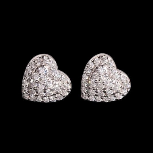 Stud Iced Out Hearts En Moissanite - Solitaire