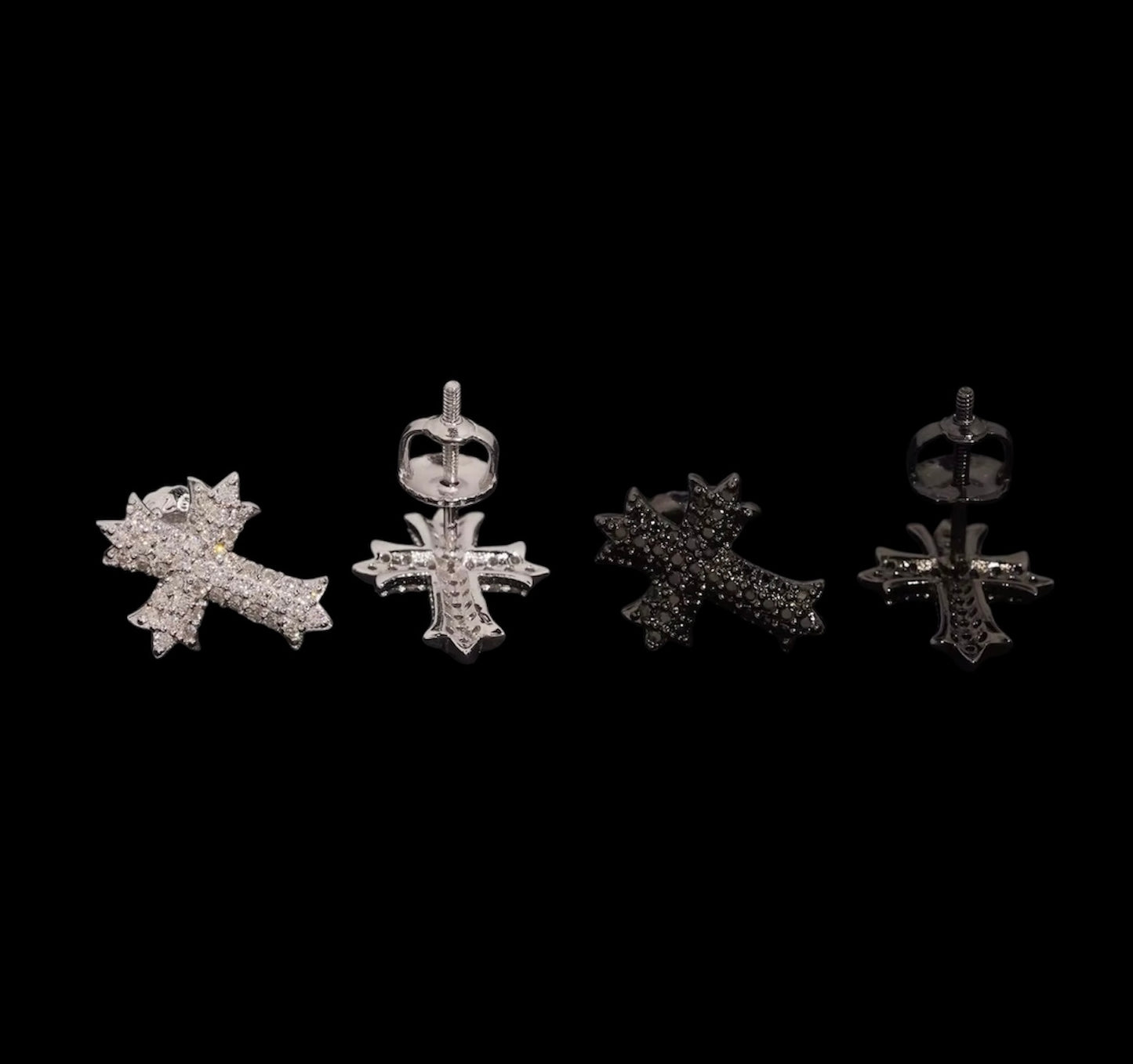 Studs Iced Out Cross En Moissanite - Solitaire