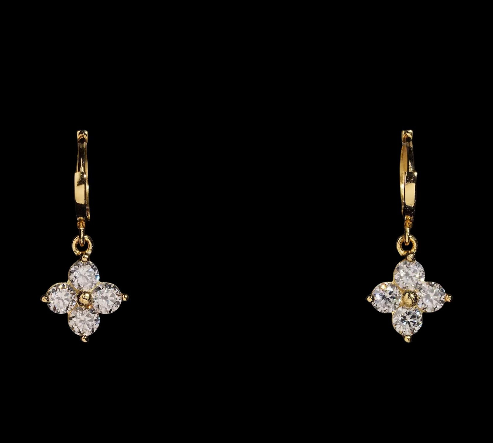 Hoops Fleur Clover En Moissanite - Solitaire