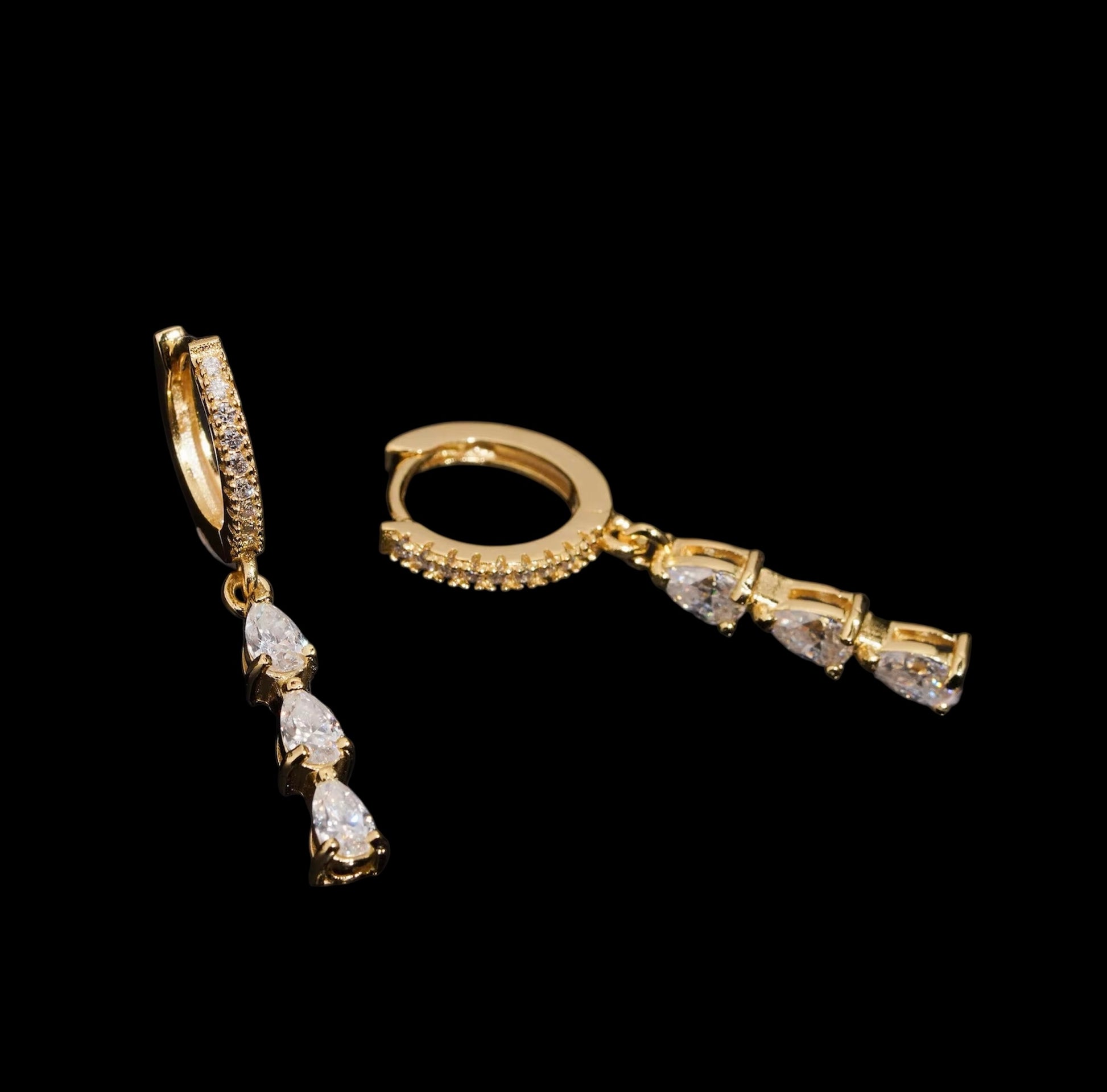 Hoops Triple Pear Cut En Moissanite - Solitaire