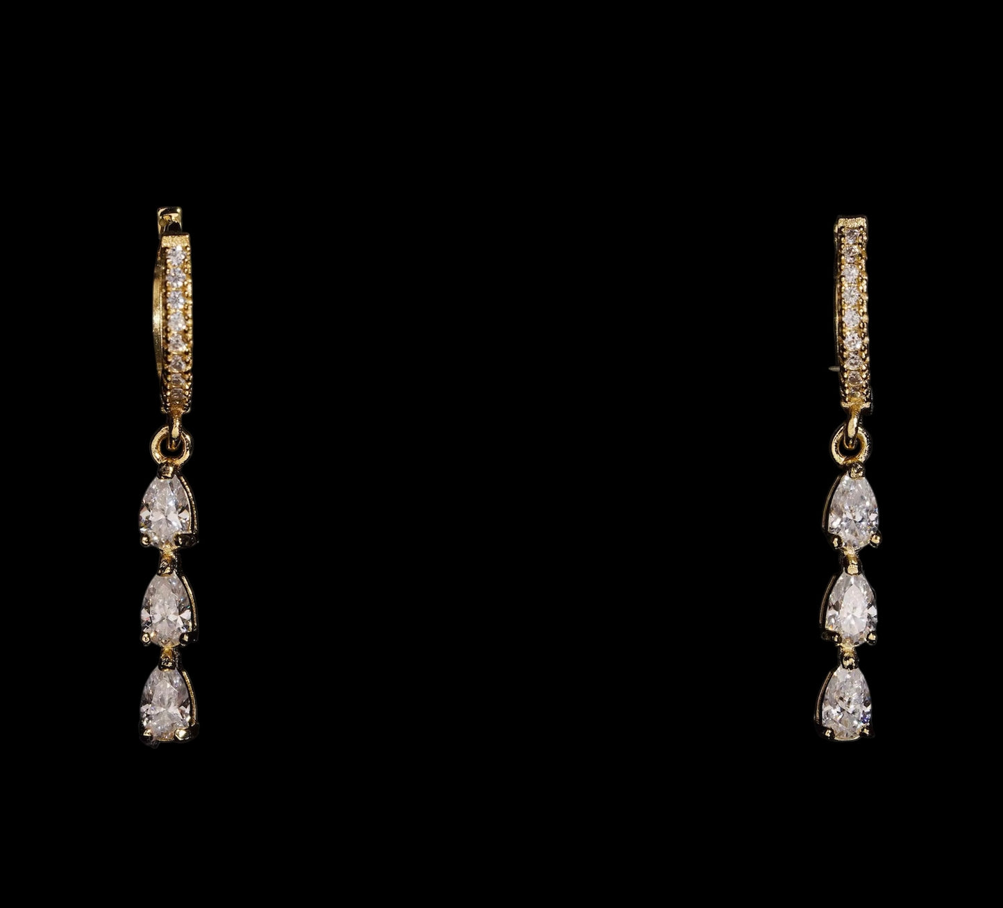 Hoops Triple Pear Cut En Moissanite - Solitaire