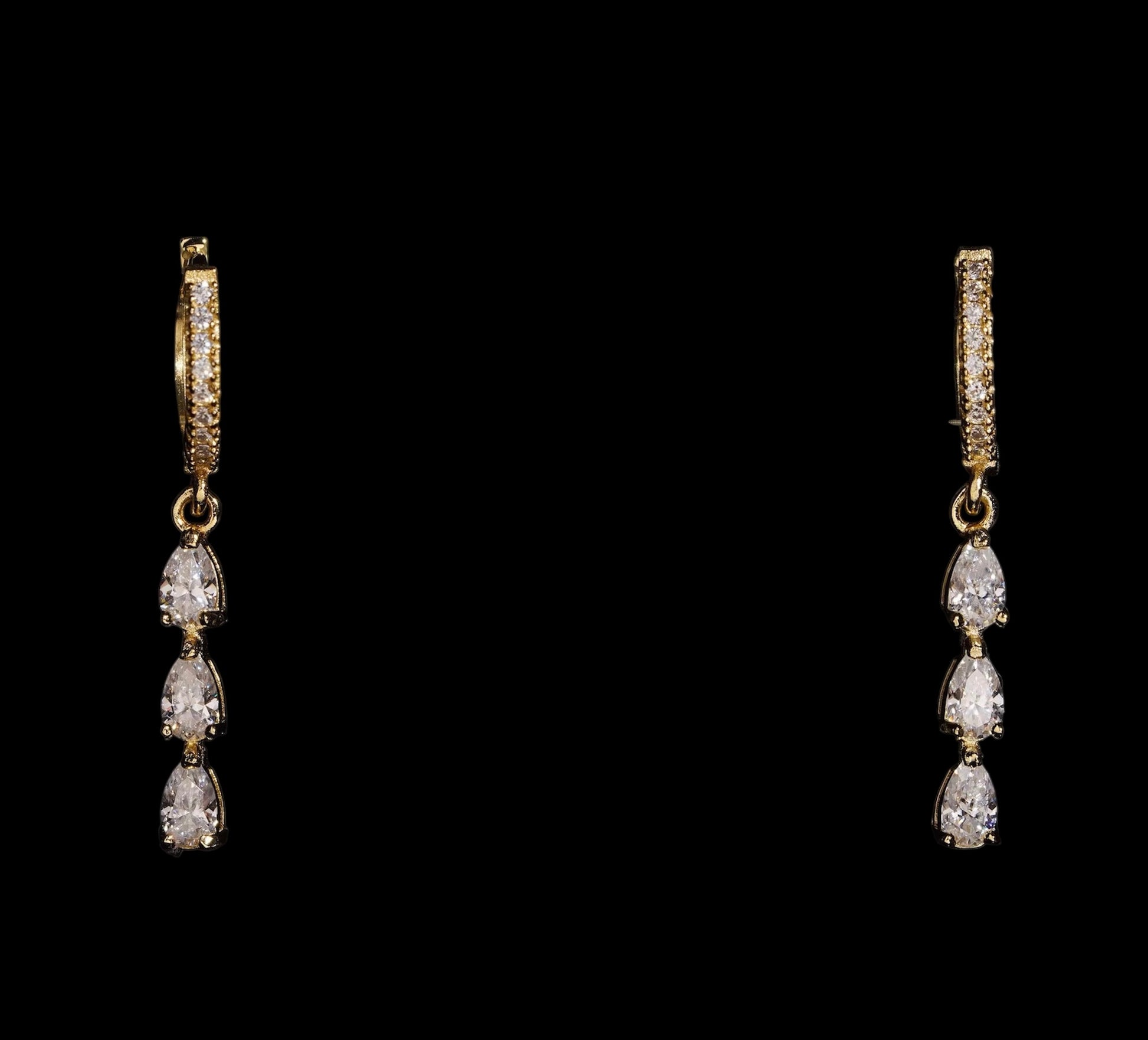 Hoops Triple Pear Cut En Moissanite - Solitaire