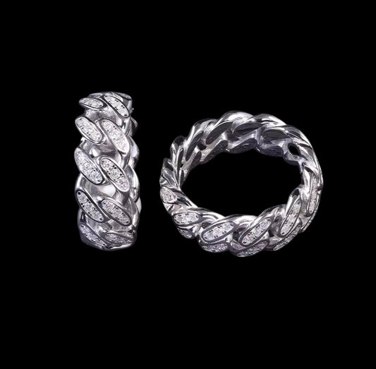 Bague Cuban 2 Row En Moissanite - Solitaire