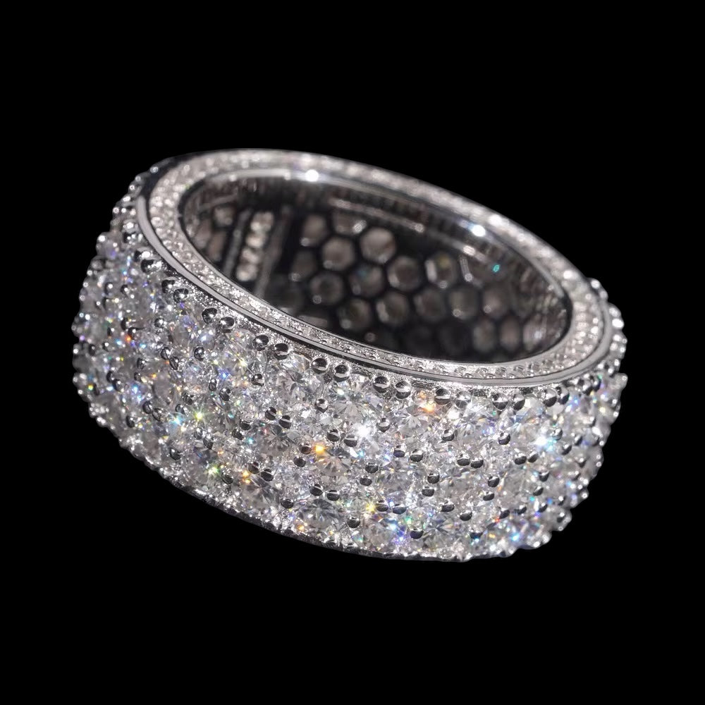 Jonc Iced Out En Moissanite - Solitaire