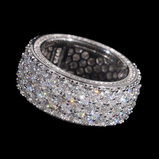 Jonc Iced Out En Moissanite - Solitaire