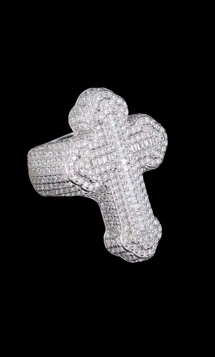 Bague Croix Céleste En Moissanite - Solitaire