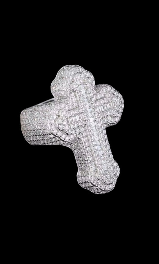 Bague Croix Céleste En Moissanite - Solitaire