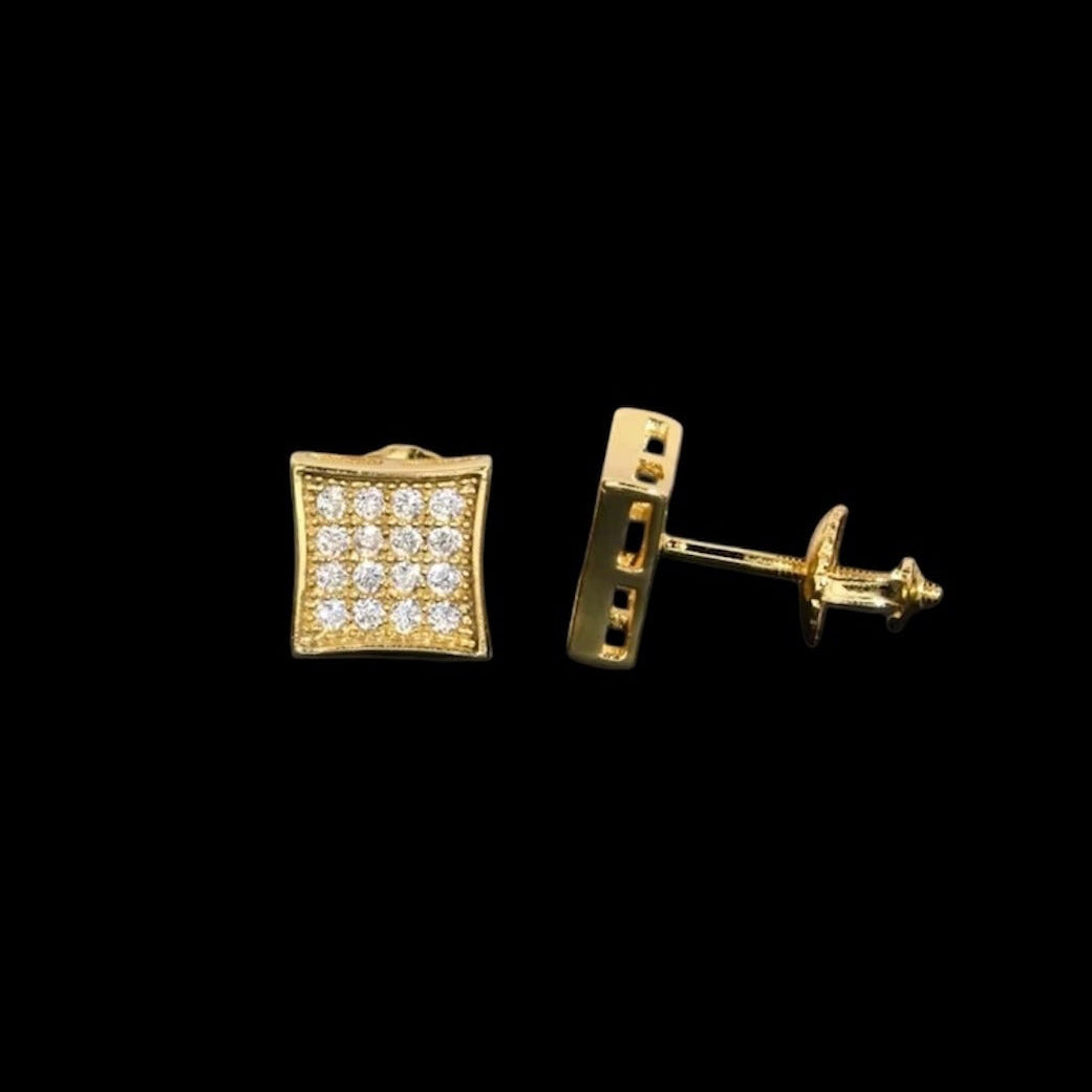 Studs Rounded Square En Moissanite - Solitaire