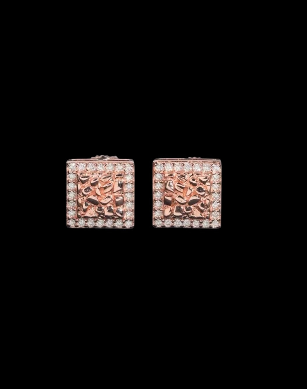 Studs Rounded Nuggets En Moissanite - Solitaire