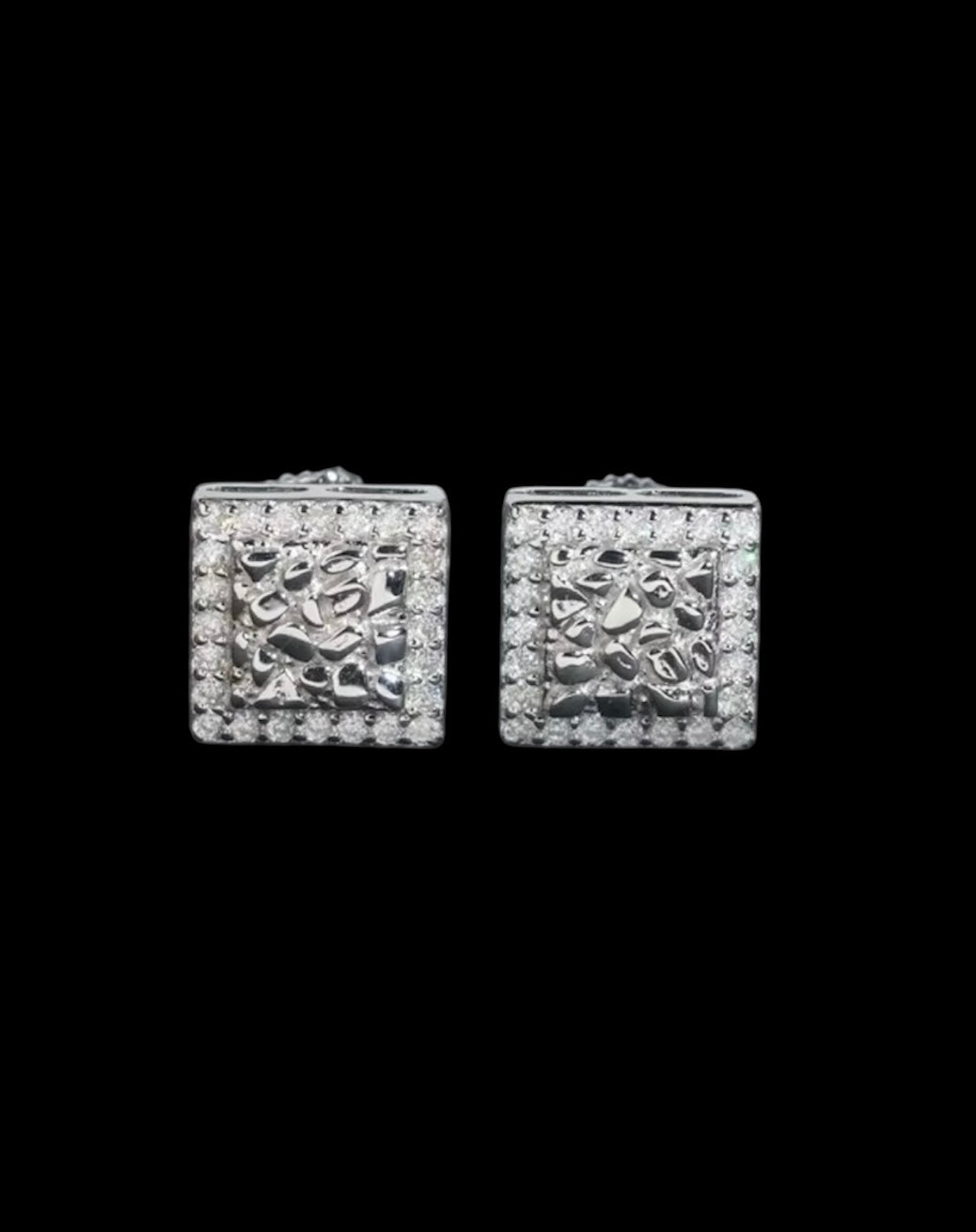 Studs Rounded Nuggets En Moissanite - Solitaire