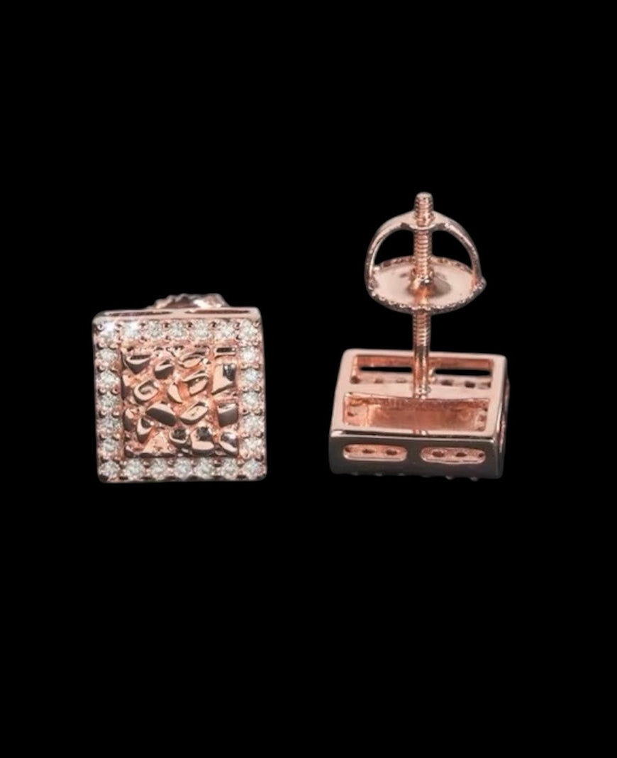 Studs Rounded Nuggets En Moissanite - Solitaire