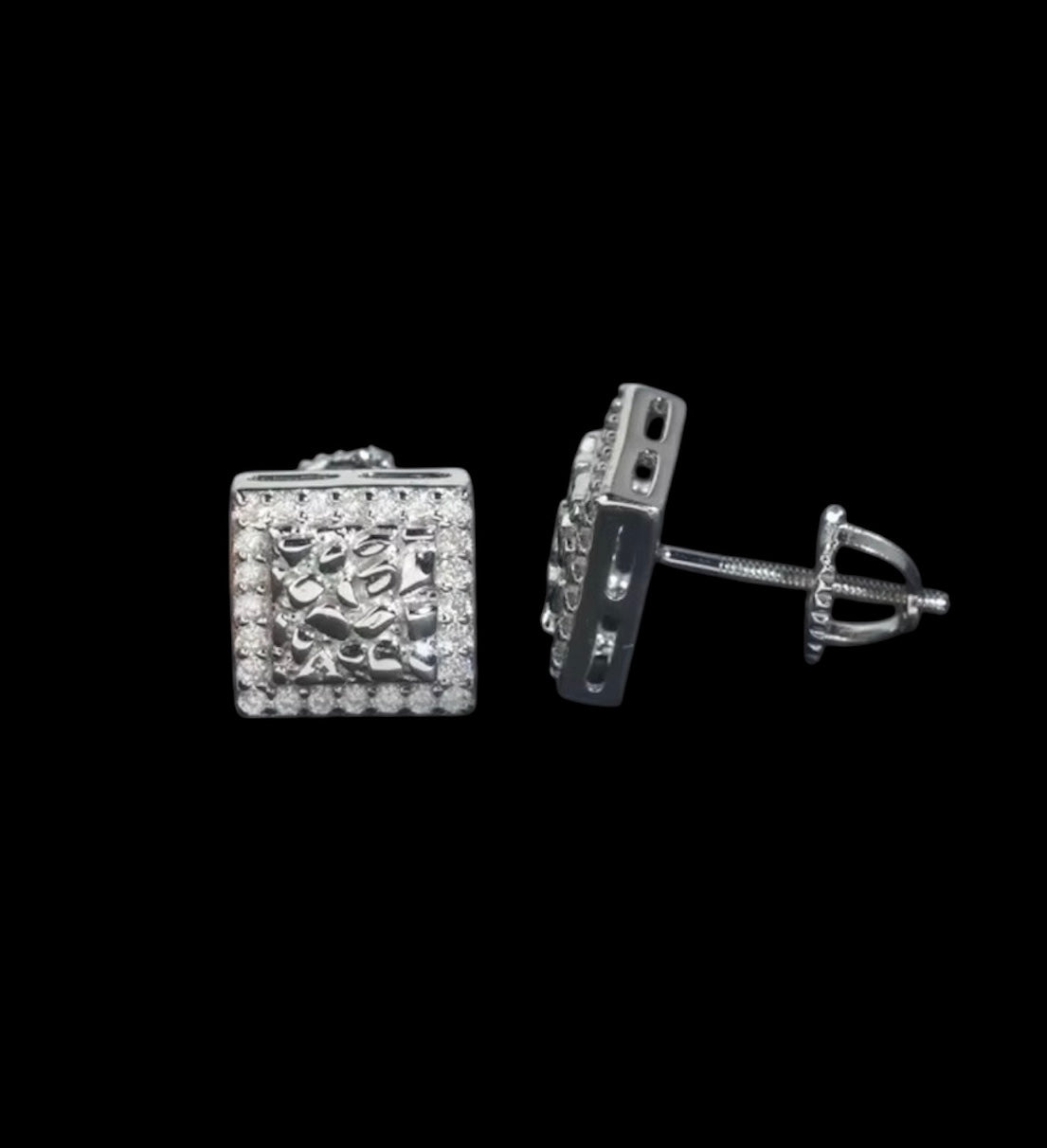 Studs Rounded Nuggets En Moissanite - Solitaire