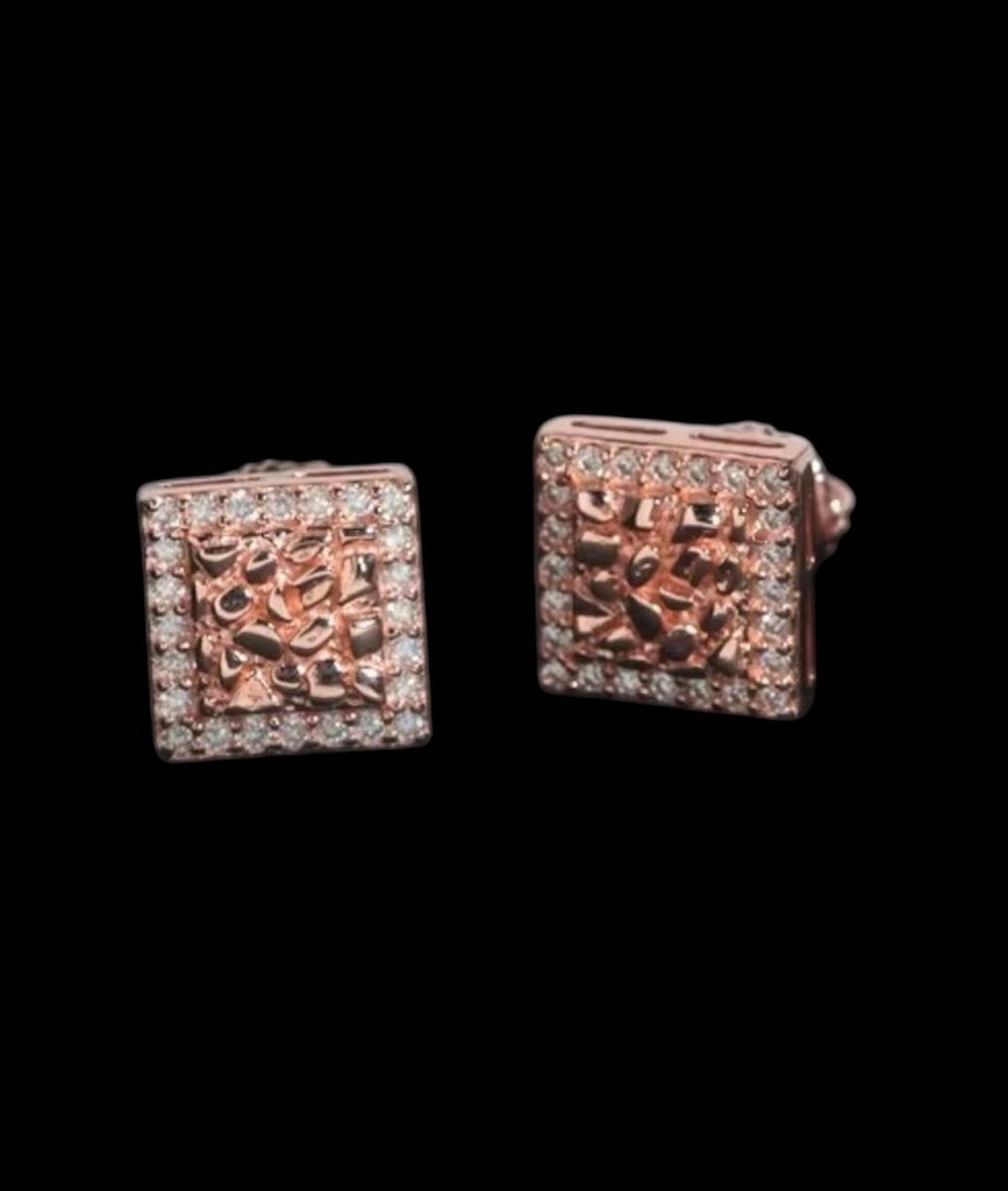 Studs Rounded Nuggets En Moissanite - Solitaire