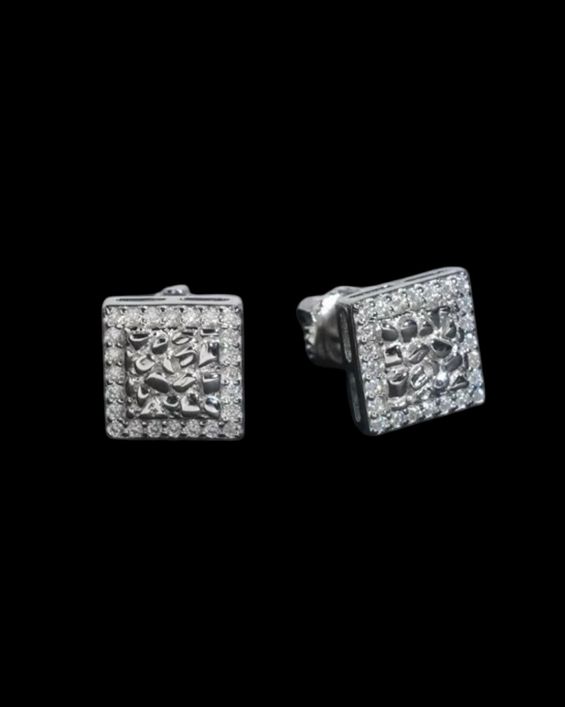 Studs Rounded Nuggets En Moissanite - Solitaire