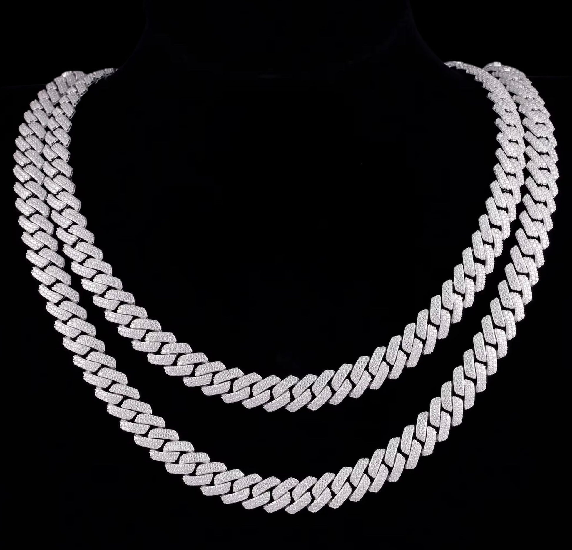 Chaine Cuban Link En Moissanite - Solitaire