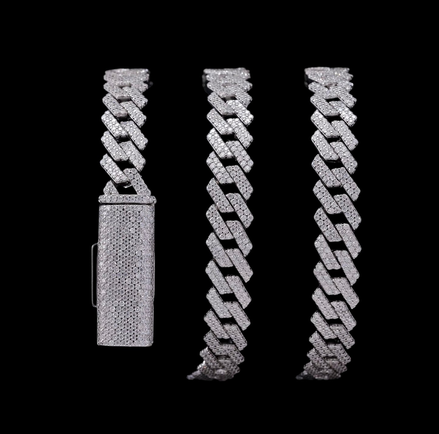 Chaine Cuban Link En Moissanite - Solitaire