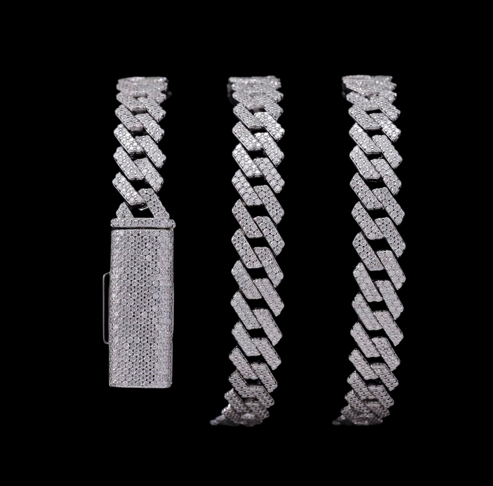 Chaine Cuban Link En Moissanite - Solitaire