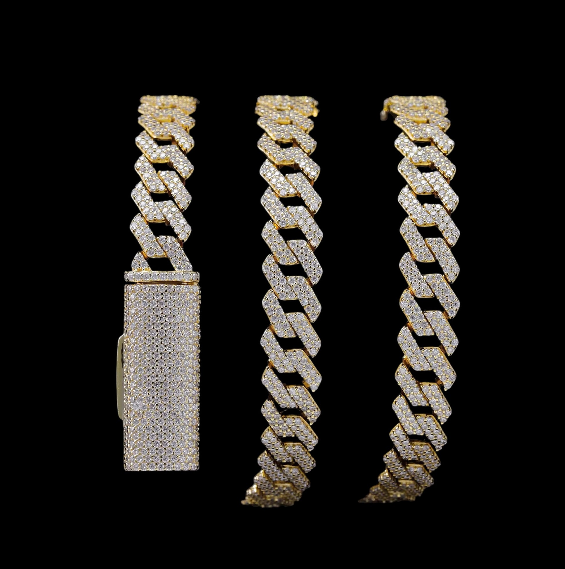 Chaine Cuban Link En Moissanite - Solitaire