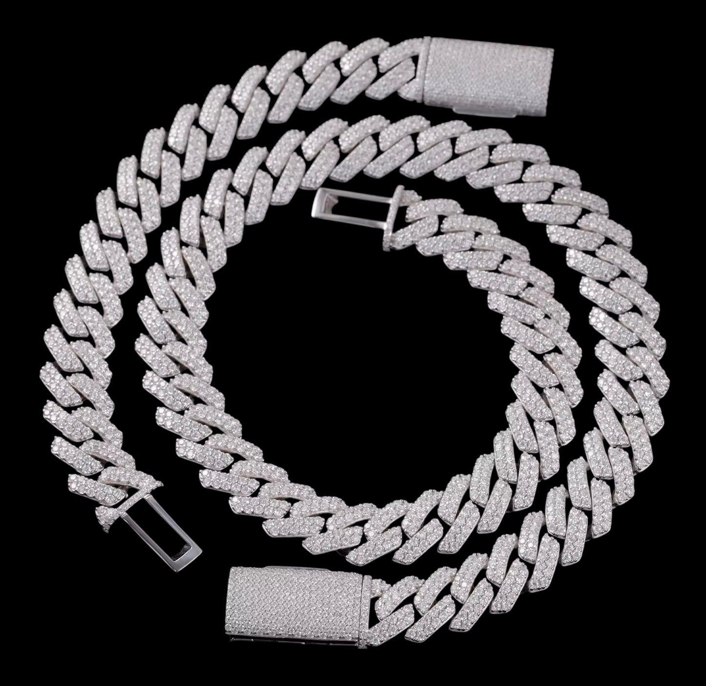 Chaine Cuban Link En Moissanite - Solitaire