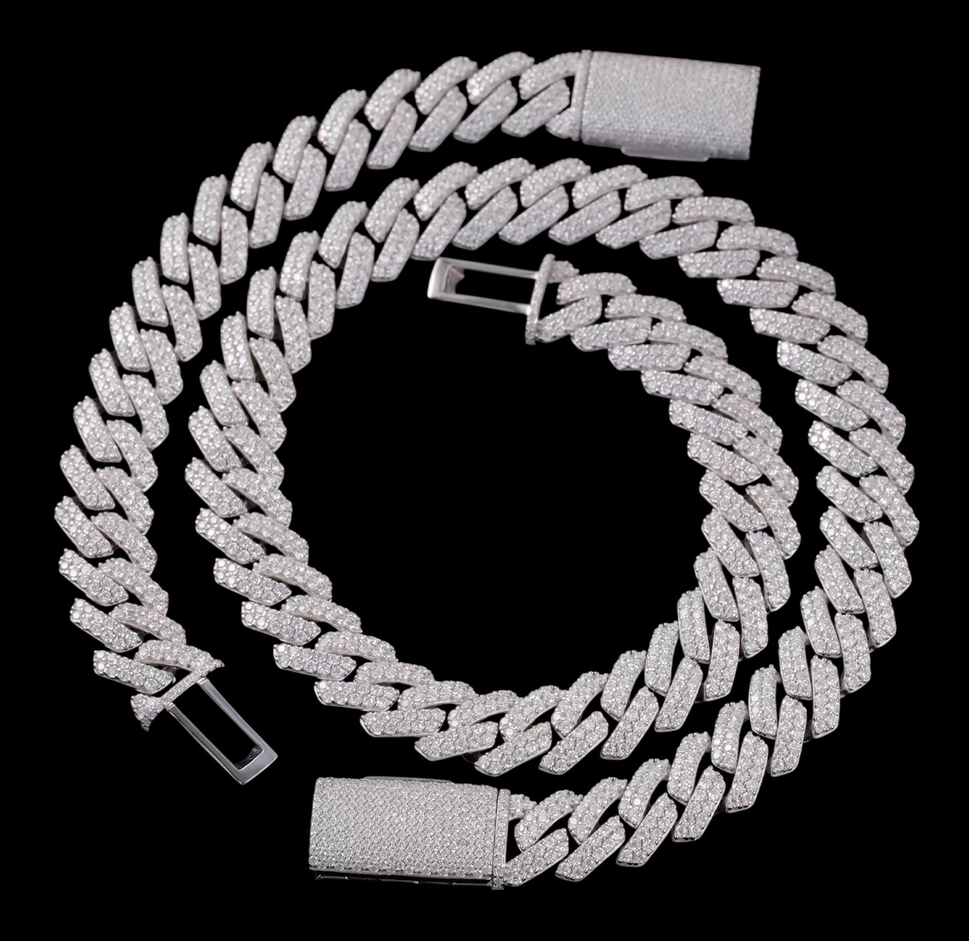 Chaine Cuban Link En Moissanite - Solitaire