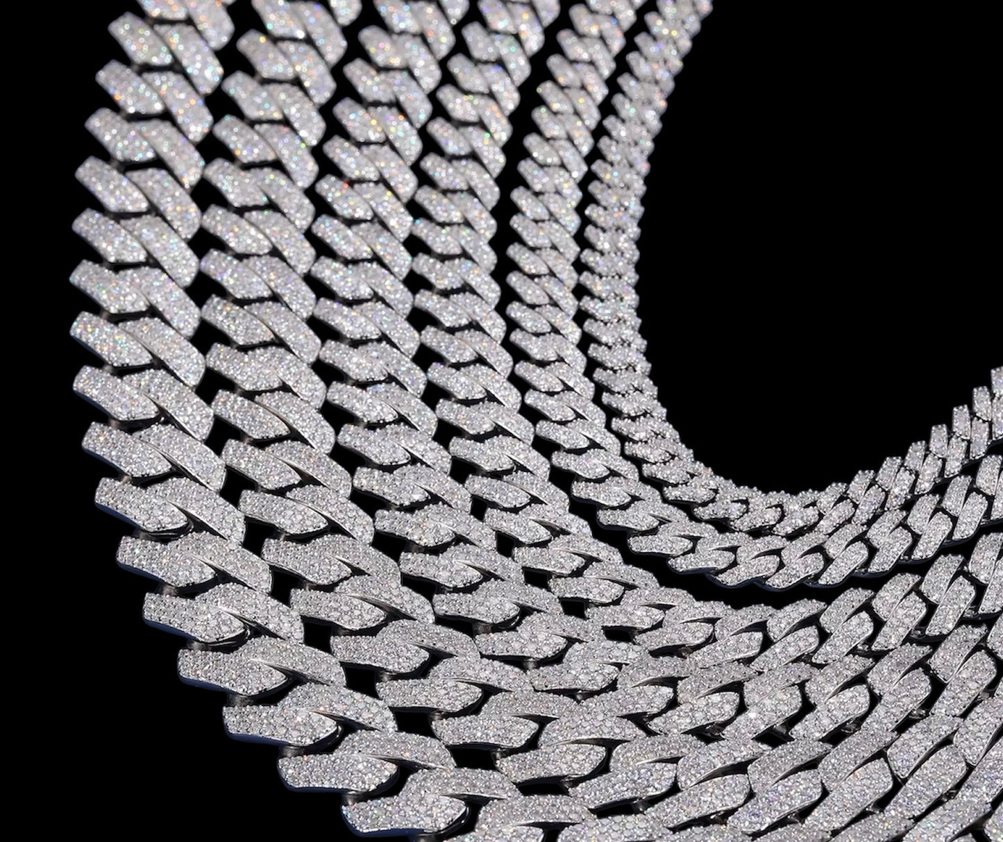 Chaine Cuban Link En Moissanite - Solitaire