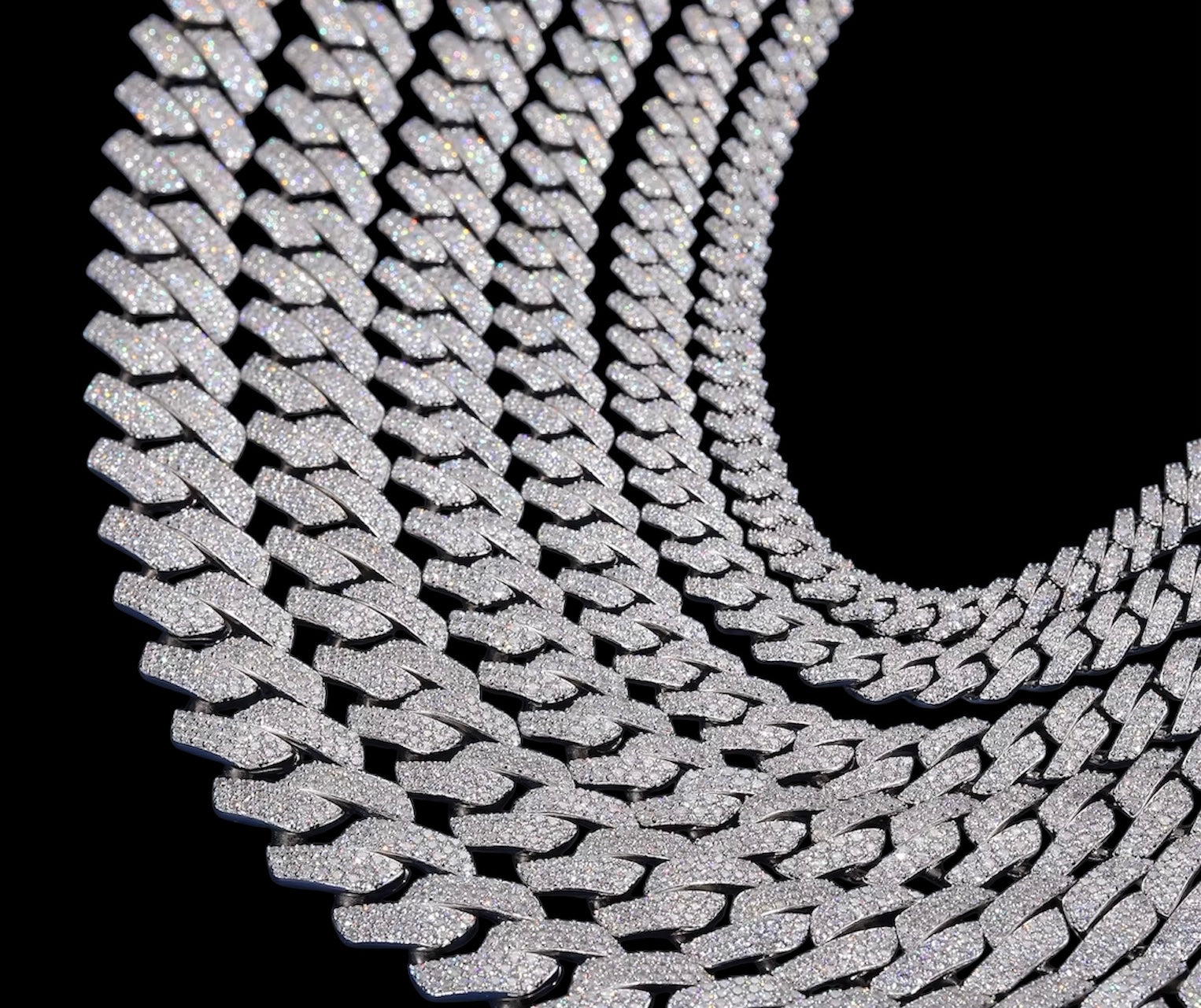 Chaine Cuban Link En Moissanite - Solitaire
