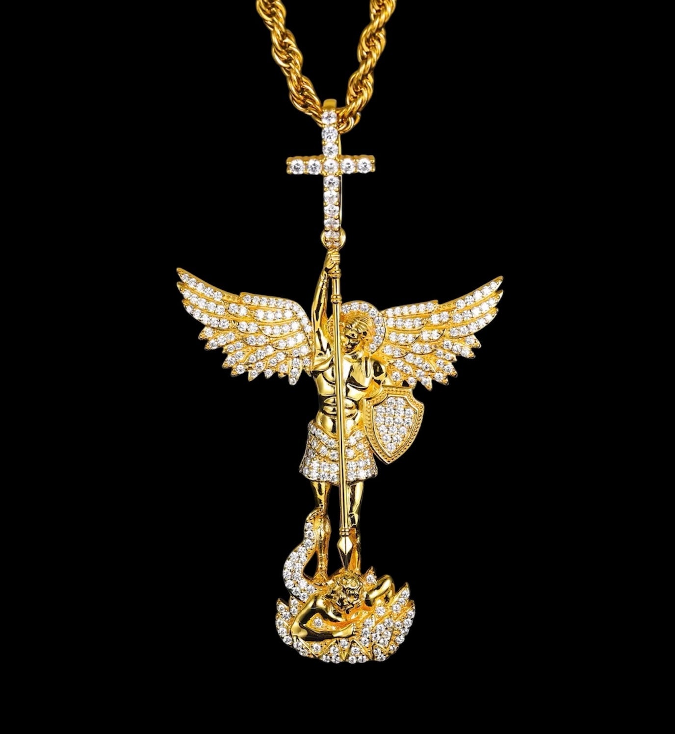 Pendentif Crucifix En Moissanite - Solitaire
