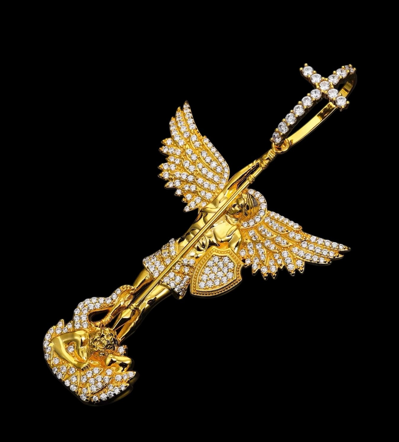Pendentif Crucifix En Moissanite - Solitaire